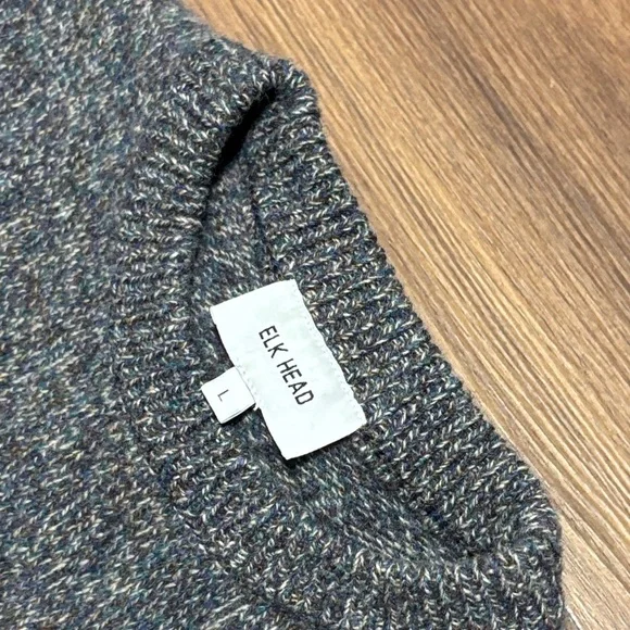 ELK HEAD Men’s 100% Merino Wool Sweater Size L, Premium Knitwear - Picture 2 of 7